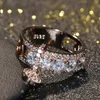 Großhandel - Infinity Brandneuer 2019 Luxusschmuck 925 Sterling Silber Weißer Klarer Topas CZ Diamant Schlüsselanhänger Frauen Hochzeit Vintage Bandring