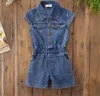 Neue Sommer Baby Mädchen Jeans Denim Jumpsuits Kinder Kurzarm Onesies Jeans Kinder Overalls Denim Shorts Jumpsuits 14517