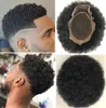 Sistema de cabelo para calard￡rios afro renda frontal enrolada com mono npu toupee toupee brasileira Virgem Human Human Substitui￧￣o para homens negros