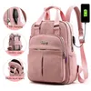 Meninas Laptop Mochilas Homens-de-rosa de carregamento USB Bagpack Mulheres Viagem Backpack Escola sacos saco para adolescentes Mochila Escolar 2019