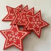 Pendentif en bois de Noël 10pcslot Blanc Rouge Ornement d'arbre de Noël en bois Ange Cloche de neige Elk Star Décorations de Noël pour Hom1595627