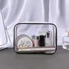 7 pcslot transparent sac cosmétique PVC Organisateur de voyage Sac à glissière Clear Imperproof Women Makeup Sac Drop9327441