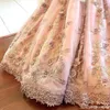 Gorgeous Spaghetti Strap Appliques Beaded Ball Gown Flower Girls Dresse Lace-up Back Pearls Long Girls Pageant Gowns