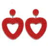 Boheemse Kraal Kwastje Drop Oorbellen voor Vrouwen Vintage Bruiloft Trendy Omzoomd Meisjes Party Geschenken Kleurrijke Hart Verklaring Earrings273C