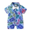 Kids Designer Roupas Meninos Macacões Floral Impressão Crianças Jumpsuit Infantil Bebê Bebê Pijama Pijama roupas Hawaiian Style CZ526