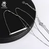 Fashion- Sterling Silver Plated Bar Pendant Necklaces Genuine Sliver Necklace Jewelry Lover Christmas Gift 6PCS /Lot Wholesale Snw09