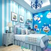 3D Non Woven Eco-Friendly Wallpaper Modern Minimalist light blue Imitation Stripe Wallpaper Living Room Children 3D Home Decor