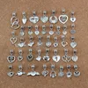 117PC / Massor Antik Silver Mixed Heart Dangle Charms Pendants Pärlor för smycken gör armband halsband