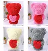 2019 60cm Alla hjärtans Romantice Artificial Rose Stand Loving Bear Pe Rose Gift för bröllopsfest Creative Diy Valentine Gift Pe Rose Doll