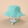 Ins Baby Kids Sun Hut Helm Blume bedruckte Strand Sunhats Kinder Fashion Tope verstellbar hübsches Jungen Mädchen Eimer Breiter Krempe Hat8377803