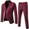 Männer Hochzeitsanzug Männliche Blazer Slim Fit Anzüge Für Männer Kostüm Business Formelle Party Blau Klassisch Schwarz (Jacke + Hose + Weste)