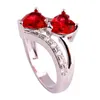 Partihandel-Fashion Lover Smycken Rhinestone Love Heart Rings Engagement Ring Damer Hand Smycken Ringstorlek 6 7 8 9 10