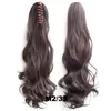 Garra cola de caballo pelo sintético ondulado 22 "55 cm 170g Rubio castaño Color marrón coletas naturales extensiones de cabello postizos