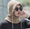 Зима Hat шарф набор Earmuffs вязаной шапочка с маской Hood Шапочки Мужчина шарф шапка маска Bonnet Череп шапка Warm Открытого Велоспорт шапка