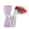 Jumei Star Butterfly-Knoten-Lippenstift mit Diamant-Strasssteinen, 8 Farben, wasserfester, langlebiger samtmatter Glitzer-Lippenstift, 2,8 g