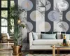 Papel de parede 3d para sala encomenda da foto Nordic pintados à mão Plantas Arte abstrata tropicais simples Wallpaper