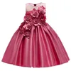 Bebé niña 3d flor vestido de princesa de seda para el banquete de boda vestidos elegantes para niños para niña pequeña niños ropa de moda J1905205716896