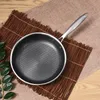 304 Stainless Steel Frying Pan 3-layer Non-stick Egg Steak Frying Pan Universal Gas Induction Cooker Kitchen Tools