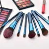 12pcs/lot makeup brush gem blue makeup bag blush brush eye shadow brush nano nylon hair high-end