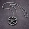 Pendant Necklaces Baphomet Satan Necklace Satanic Jewelry Stainless Steel Lucifer Goat Antique Vintage Round Silver Color For Men 8042386