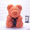 NUEVO Regalo del Día de San Valentín 25 cm Oso Rojo Rosa Oso de Peluche Flor de Rosa Decoración Artificial Regalo de Navidad para Mujeres Valentines2396