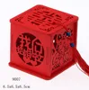 200pcs / lot 나무 중국 이중 행복 결혼식 호의 상자 사탕 상자 중국 빨간색 고전 설탕 케이스 술