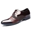 Luxe classique homme bout pointu chaussures habillées marque hommes en cuir verni noir chaussures de mariage Oxford chaussures formelles grande taille mode