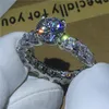 2018 Gioielli vintage Anello in argento sterling 925 1ct Diamante Cz pietra Anelli per fedi nuziali per donne uomini Regalo