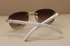 Luxury-2019 Verres de soleil haut de gamme en gros Hot Style Samll Diamond Sunglasses Men Buffalo Buffalo Lunes Horne Taille du cadre: 57-18-140 mm