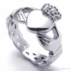 أزياء الفولاذ المقاوم للصدأ الفرقة Claddagh Heart Crown Love Mens Womens Ring Gold Size 6 7 8 9 10 11 12 13240p