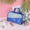 Neceser portátil de gran capacidad para viaje, neceser de maquillaje impermeable, ducha de lavado, organizador de cosméticos para mujer, bolsos informales de PVC