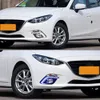 2PCS DRL for Mazda 3 Mazda3 Axela 2014 2015 2016 LED DRLデイタイムライトデイライトフォグライトカバー5187061