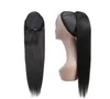 Silky Straight Ponytail Human Hair Remy Brazilian Drawstring Ponytail 1 Piece Clip In Hair Extensions 1B Pony Tail