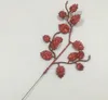 20pcs 26*11 cm Branch di foglie di polvere glitter per accessori per la disposizione floreale Festa di Natale Casa Decorazione del giardino del matrimonio