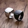 Vnox Smooth Men's Black Rock Punk Rings Cool Fashion Individuality Signet Ring for Men Party Jewelry275p