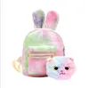 Paillettes Lapin Sacs À Dos Filles Paillettes Designer Sacs De Rangement Glitter Adolescent Fille Voyage Sacs À Bandoulière Sac D'école PU Sac À Dos 3styles TL1276