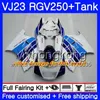 Corps + Réservoir Pour SUZUKI VJ21 RGV250 88 94 95 96 97 98 309HM.1 RGV-250 VJ23 VJ 22 RGV 250 Noir brillant nouveau 1988 1994 1995 1996 1997 1998 Carénage