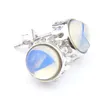 Luckyshine 925 Sterling Silver Moonstone orecchini rotondi per le piccole donne della vite prigioniera dell'annata di modo Trasporto libero