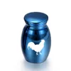 Chicken Engraved Cremation Memorial Urn Ashes Holder Aluminum Alloy Small Keepsake Urns for Human Pet Ashes 16x25mm7802517