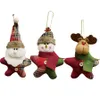 Hanging Plush Natal Ornaments Xmas Decoração Papai Noel boneco de neve da rena boneca Christmas Tree Pendant férias Party Decor JK1910