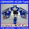 Kit för Honda CBR 400RR CBR400RR 1994 1995 1996 1997 1998 1999 268HM.35 NC29 CBR 400 RR Blue White Hot NC23 CBR400 RR 94 95 96 97 98 FAIRING