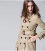 BURDULLY Autunno donna doppiopetto lungo trench kaki con cintura classico casual ufficio donna business capispalla autunno