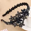 Moda donna fascia fiore cristallo diamante largo fascia per capelli strass accessori per capelli brillanti BMF881