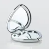 Нержавеющая сталь металлическое зеркало в форме сердца зеркало для макияжа портативный с крышкой для девушки быстрая доставка F3206