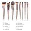 10 pz / set Spazzole di trucco di lusso Champagne Set per Fondazione Powder Blush Ombretto correttore Lip Eye Make Up Brush Cosmetici Strumenti di Bellezza