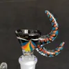 14 mm Peluca masculina Wag Heady Glass Bowl con mango Cuencos de vidrio coloridos para vidrio Bongs de agua Accesorios para fumar XL-SA05