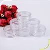 100pc 2/3/5g Sample Clear Cream Jar Mini Cosmetic Bottles Containers Transparent Pot For Nail Arts Small Clear Can Tin For215O