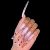 100pcs/bag Fake Nail Tips Clear/Natural False Fake Manicure Acrylic Gel DIY Salon Extra-Long Fingernail Manicure Set