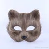 Halloween-Maskerade-Partymasken Tiermann und -frau Halbgesichtsmaske haarige sexy Fuchsmaske DH12