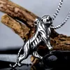 Hip Hop Style Tigre Pendentif Collier Hommes Titane Acier Animal Tigre Chaîne Collier Bijoux De Mode pour Cadeau Fête